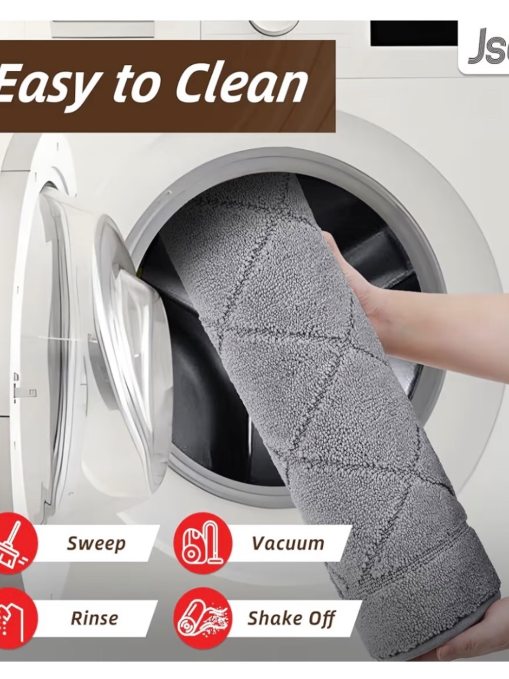 Diamond Pattern Non-Slip Rugs, Self Adhesive - Set of 2 - Light Gray - Picture 6 of 10